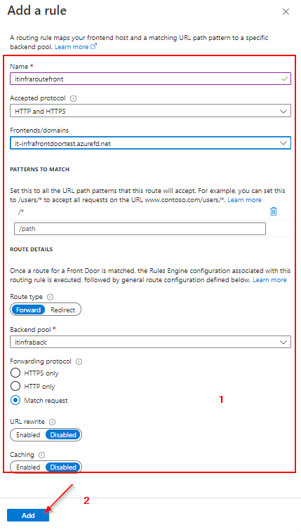 How to realize a URL Forwarding with Azure Front Door