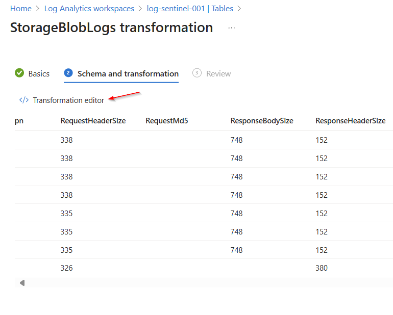 DCR Transformation / Log Splitting